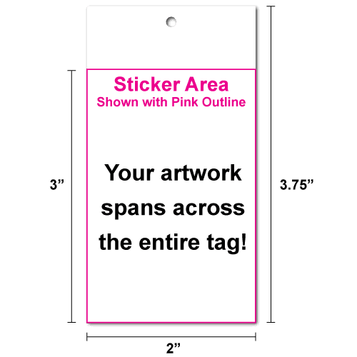 3" x 2" Square Corner Rectangle Hang Tag Stickers