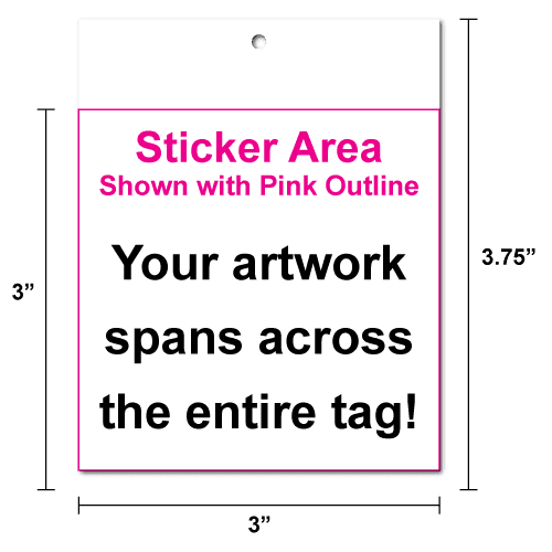 3" x 3" Square Corner Square Hang Tag Stickers