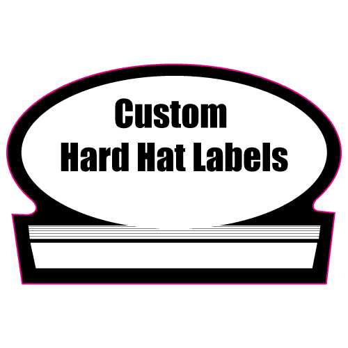 1.75 x 2.625 Custom Shape Custom Printed Hard Hat Labels