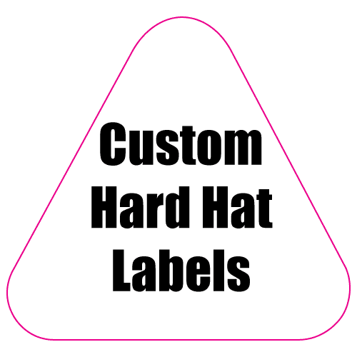 2.125 x 2.25 Round Corner Triangle Custom Printed Full Color Hard Hat Labels