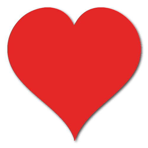 1" x 1" Red Heart Labels