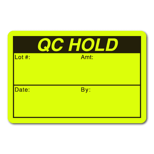 "QC HOLD" 3 x 2 Rectangle Stickers