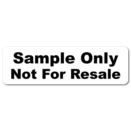"Sample Only, Not For Resale" Stickers