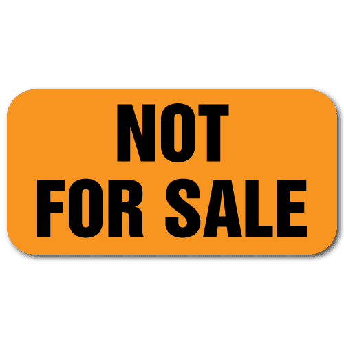 "Not For Sale" Orange Neon Labels
