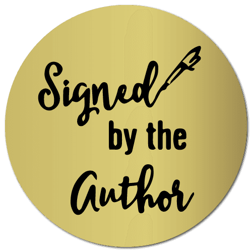 1.25 Inch Circle Signed by the Author Gold Labels