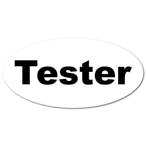 "Tester" Oval Stickers