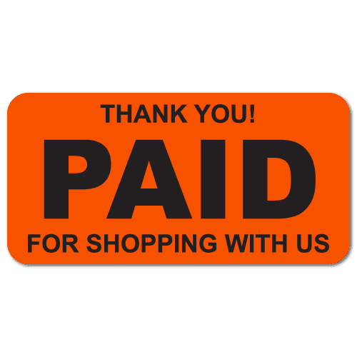"PAID" Fluorescent Stickers