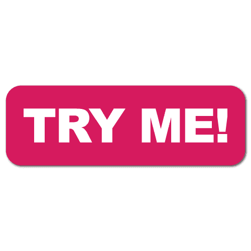 "Try Me" Stickers with a Pink Background