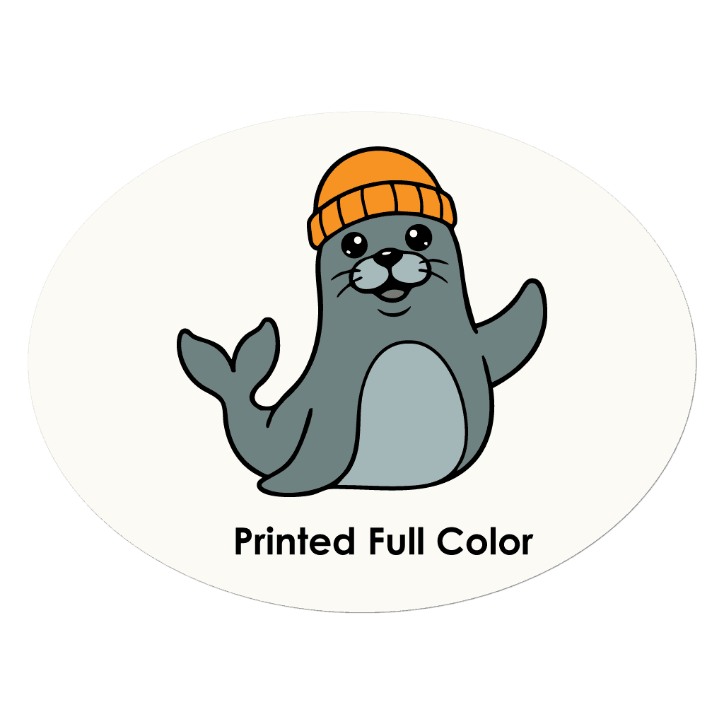 0.75" x 1.25" Oval Custom Printed Full Color Stickers