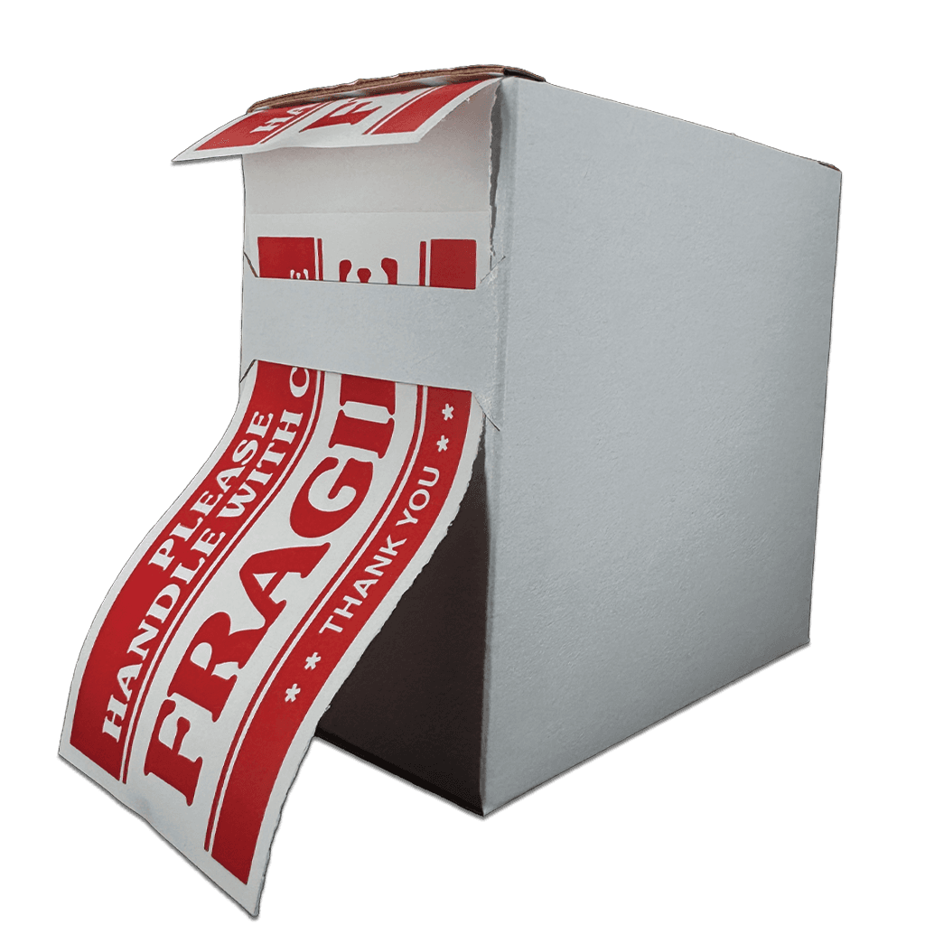 3X white cardboard sticker roll dispenser box