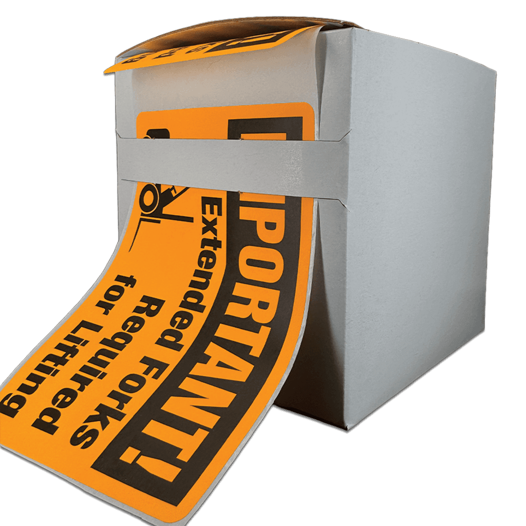 Blank white cardboard dispenser box for sticker rolls