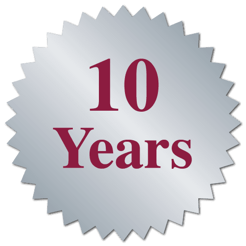 "10 Years" Burst Circle Seal Labels