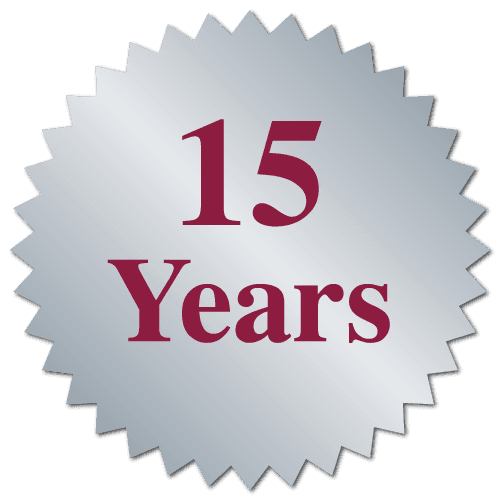 "15 Years" Burst Circle Seal Labels
