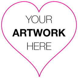 1" x 1" Heart Shape Custom Printed Stickers