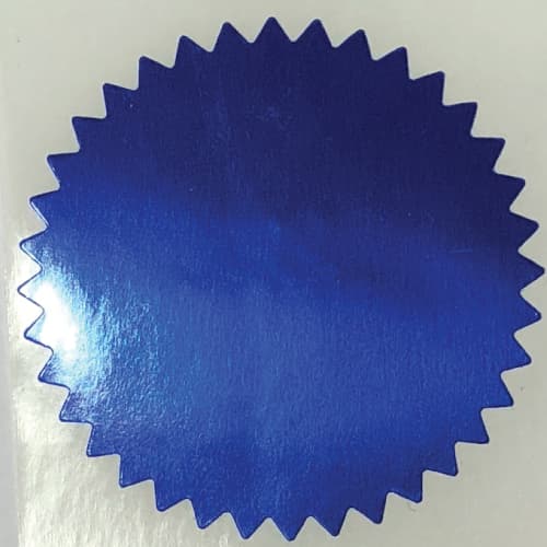 2 Inch Shiny Blue Notary & Certificate Foil Seals Stickers