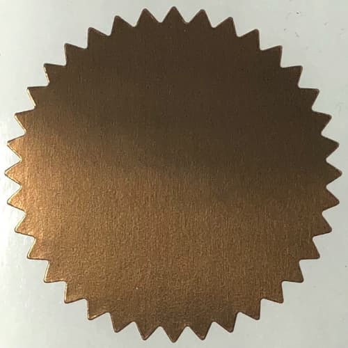 2 Inch Shiny Bronze Notary & Certificate Foil Seals