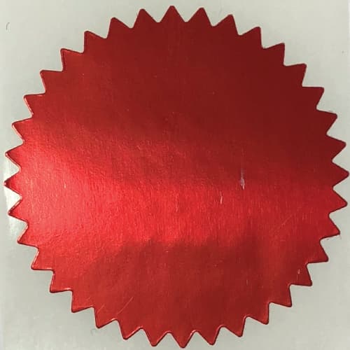 2 Inch Shiny Red Notary & Certificate Foil Seals Stickers