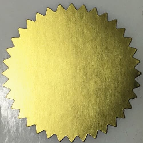 2 Inch Dull Gold Notary & Certificate Foil Seals Stickers