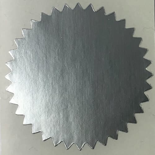 2 Inch Dull Matte Silver Notary & Certificate Foil Seals Stickers