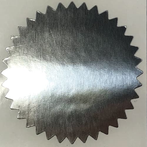 2 Inch Bright Shiny Silver Notary & Certificate Foil Seals Stickers