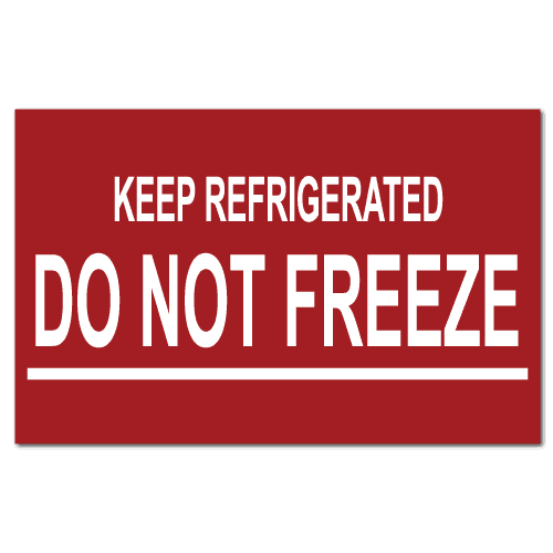 Keep Refrigerated Do Not Freeze Stickers