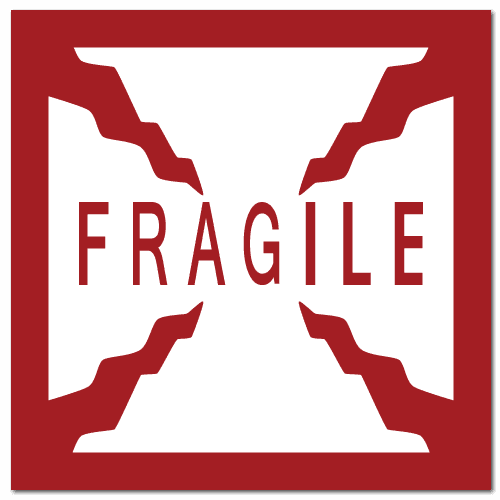 Fragile Square Stickers
