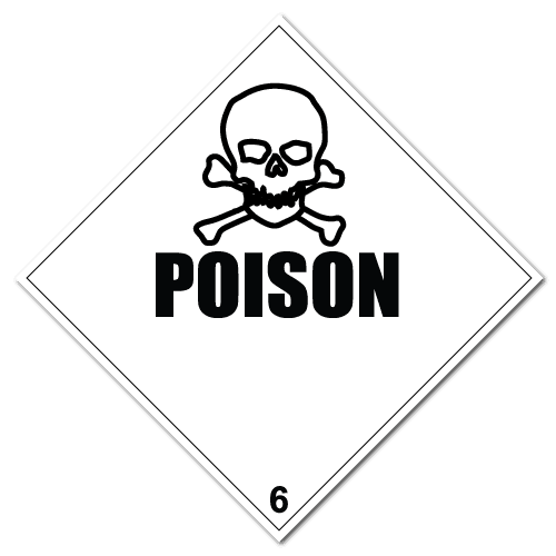 HAZMAT Class 6 Poison Hazardous Materials Stickers