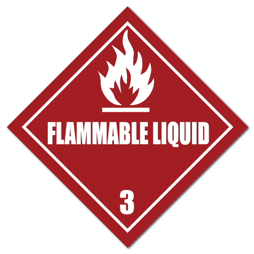 HAZMAT Class 3 Flammable Liquid Stickers