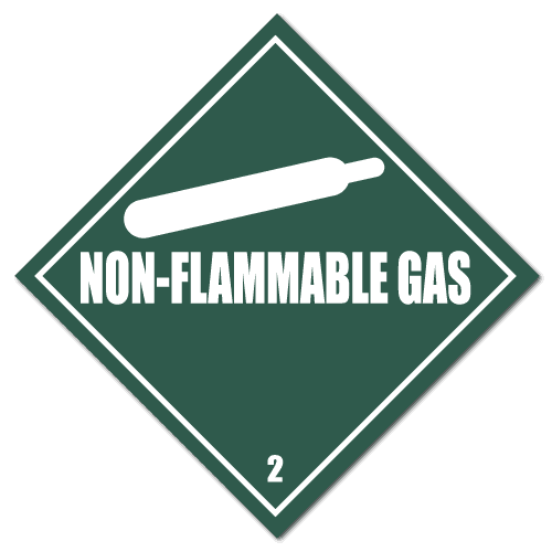 HAZMAT Class 2 Non-Flammable Gas Stickers