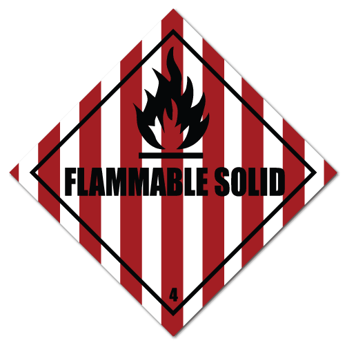 HAZMAT Class 4 Flammable Solid Hazardous Materials Stickers