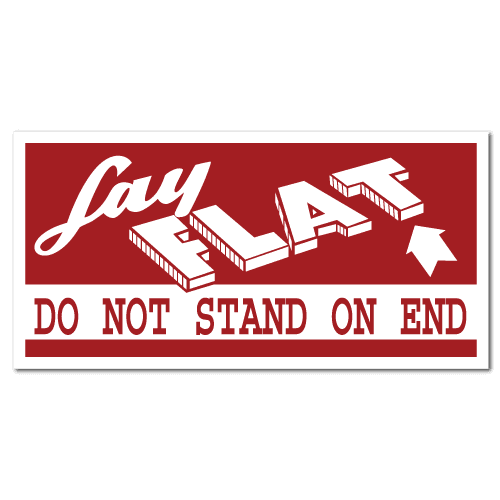 Lay Flat Do Not Stand on End Stickers