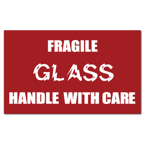 Standard Fragile Glass Handle With Care Stickers