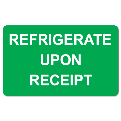 Refrigerate Upon Receipt Stickers