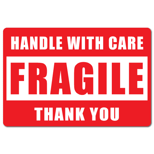 3" x 2" Fragile Handle with Care Stickers