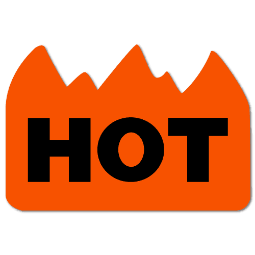 HOT Flame Shaped Warning Stickers