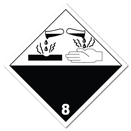 International Class 8 Corrosive Stickers