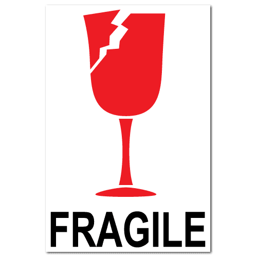 Fragile Broken Glass International Stickers