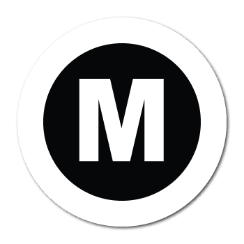 "M" Medium Garment Stickers