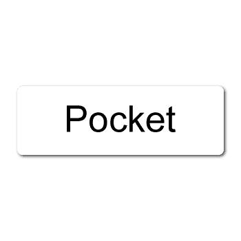 "Pocket" White Rectangle Stickers
