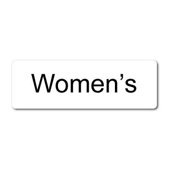 "Women's" White Rectangle Stickers
