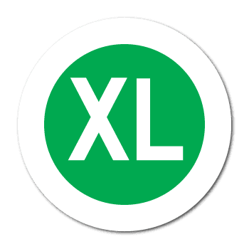 "XL" Extra Large Garment Stickers