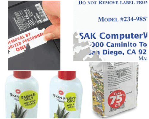 Printed On White Tamper Evident Destructible Paper