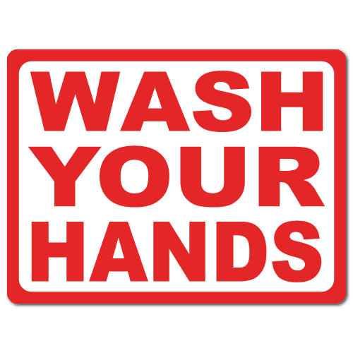 4" x 3" Wash Your Hands Stickers.