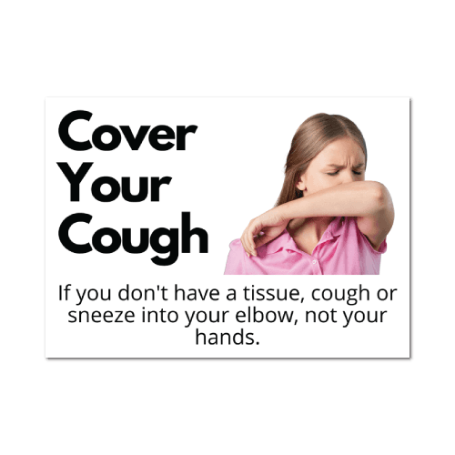 5 x 7 Inch Rectangle Cover Your Coughs Stickers
