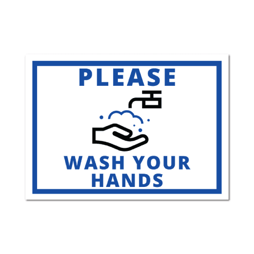 5 x 7 Inch Rectangle Please Wash Your Hands Stickers