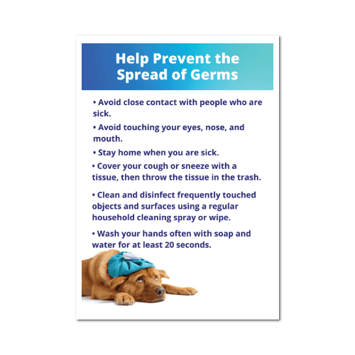 5 x 7 Inch Rectangle Help Prevent The Spead Of Germs Stickers