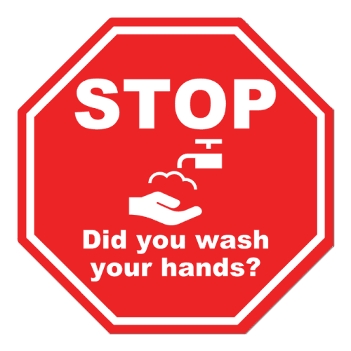 8 x 8 Inch Octagon Help Prevent The Spead Of Germs Stickers