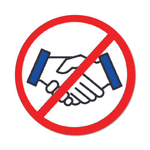 No Hand Shake Stickers