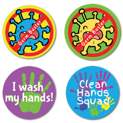 Germ Buster - 4 Alternating Designs Stickers