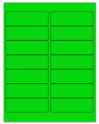 4" X 1.33" Fluorescent Green Sheets